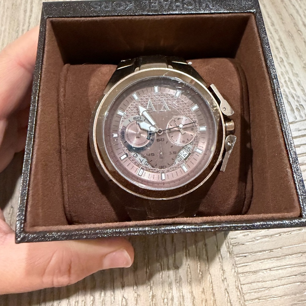 Emporio Armani Men's Brown Watch in Good Condition